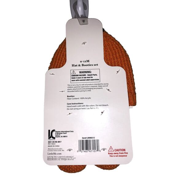 Autumn Fall Thanksgiving Halloween Pumpkin Skull Cap and Sock Set 0-12 months - Picture 4 of 4